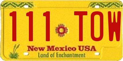 NM license plate 111TOW