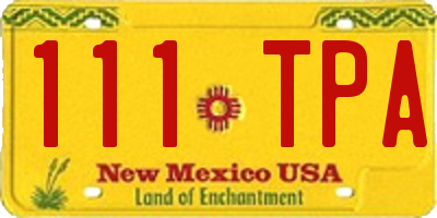 NM license plate 111TPA