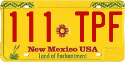 NM license plate 111TPF