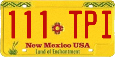 NM license plate 111TPI