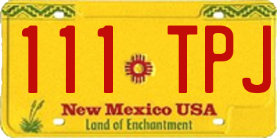 NM license plate 111TPJ