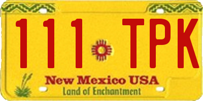 NM license plate 111TPK