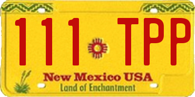 NM license plate 111TPP
