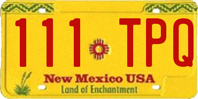 NM license plate 111TPQ
