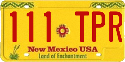 NM license plate 111TPR