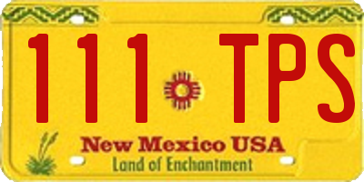 NM license plate 111TPS