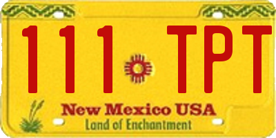 NM license plate 111TPT