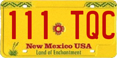 NM license plate 111TQC