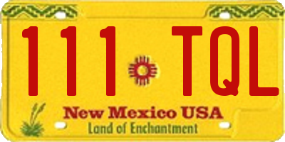 NM license plate 111TQL