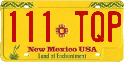 NM license plate 111TQP