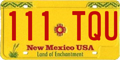 NM license plate 111TQU