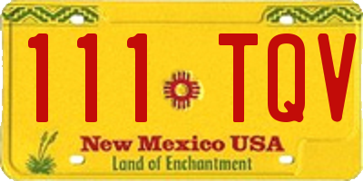 NM license plate 111TQV