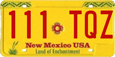 NM license plate 111TQZ