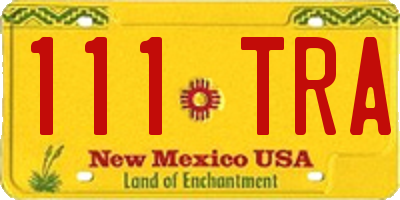 NM license plate 111TRA