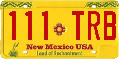 NM license plate 111TRB