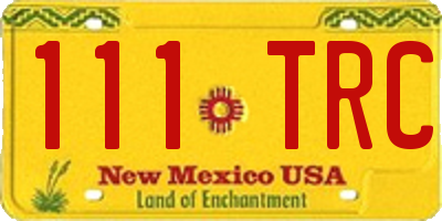 NM license plate 111TRC