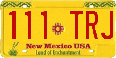 NM license plate 111TRJ