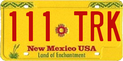 NM license plate 111TRK