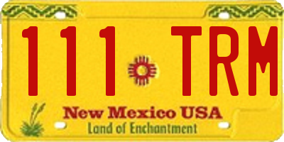 NM license plate 111TRM