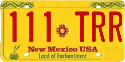 NM license plate 111TRR