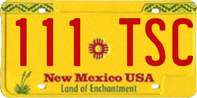 NM license plate 111TSC