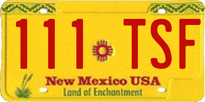NM license plate 111TSF