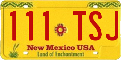NM license plate 111TSJ