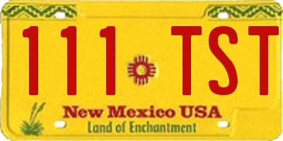 NM license plate 111TST