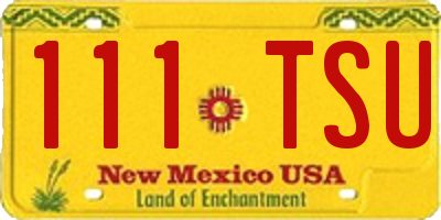 NM license plate 111TSU
