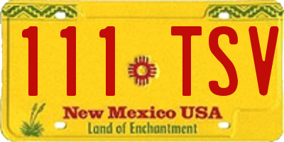 NM license plate 111TSV