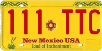 NM license plate 111TTC