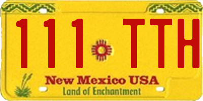 NM license plate 111TTH