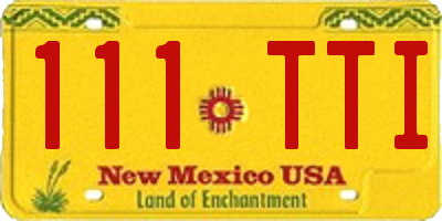 NM license plate 111TTI