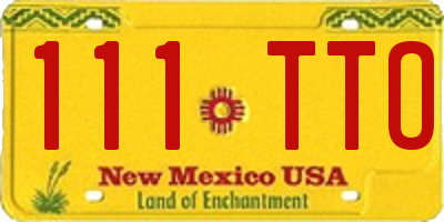 NM license plate 111TTO