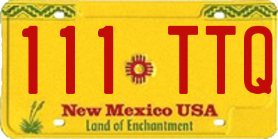 NM license plate 111TTQ