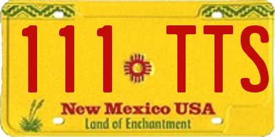 NM license plate 111TTS