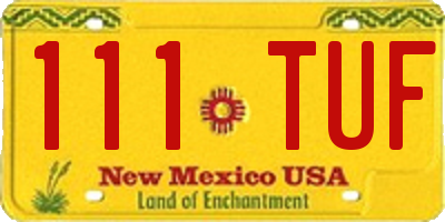 NM license plate 111TUF