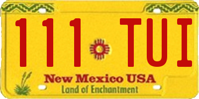 NM license plate 111TUI