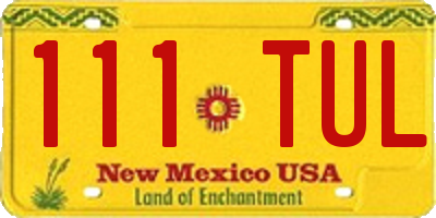 NM license plate 111TUL