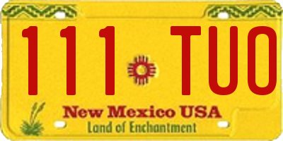 NM license plate 111TUO