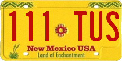 NM license plate 111TUS