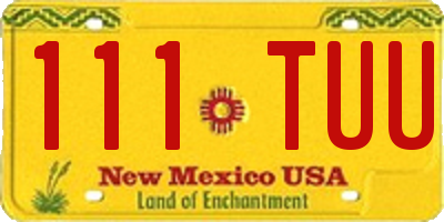 NM license plate 111TUU