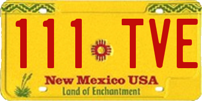 NM license plate 111TVE