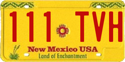 NM license plate 111TVH