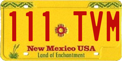 NM license plate 111TVM