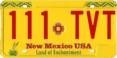 NM license plate 111TVT