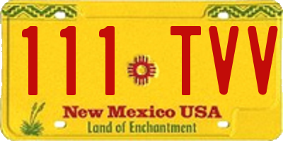 NM license plate 111TVV