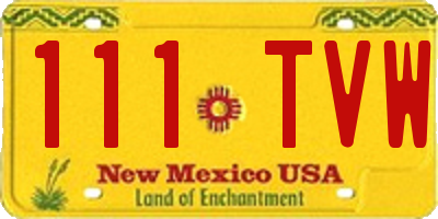 NM license plate 111TVW