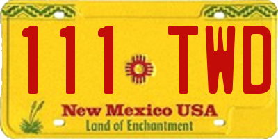 NM license plate 111TWD