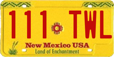 NM license plate 111TWL